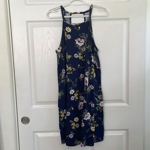 Nine Britton - Peggie Black Detail Knit Dress | L | Navy Floral